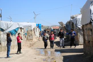 Children in Al-Karama – a camp for internally displaced persons in northern Syria.