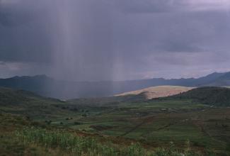 Heavy rain in Lesotho: changing weather patterns will hurt agriculture.