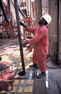 Worker on a Nigerian oil rig.