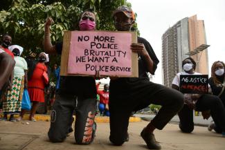Protest gegen Polizeigewalt in Nairobi.