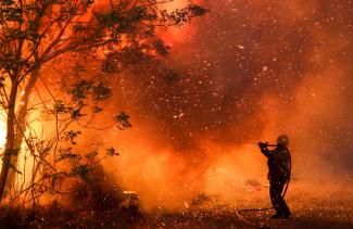Amid drought and high temperatures, wildfires raged in Argentina in October last year.