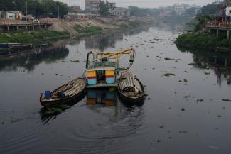 The river Turag in March 2020.