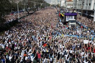 Evangelical mass-rally in São Paulo in the summer of 2012.