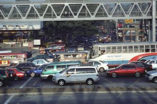 Traffic jam in Manila.