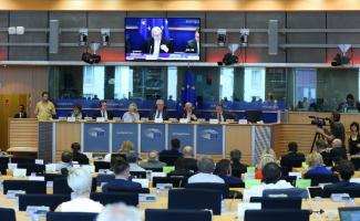A committee of the European Parliament discussing the Panama Papers in May. The Panama Papers made information about large-scale tax evasion and money laundering public.