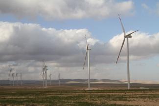 Criteria determine when an investment is “green”. Wind farm in Jordan.