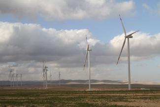 kd Criteria determine when an investment is “green”. Wind farm in Jordan.
