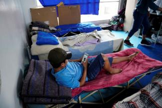 Unaccompanied child stuck at the Mexican border to the US in Tijuana, hoping to reach the USA.