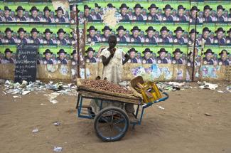 Self-employed people  in the informal sector normally cannot save much money for hard times: street vendor  in Kano.