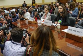 Greta Thunberg vor dem US-Kongress in Washington.