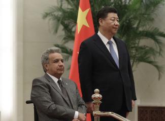 Ecuador is struggling to service Chinese loans: President Lenín Moreno with his Chinese counterpart Xi Jinping in Beijing in December 2018.