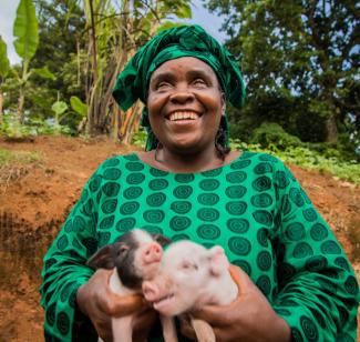 Mourine Yilamonyuy from Cameroon set up an animal-husbandry business that now provides her with a living.