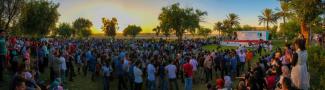 Ten thousands of people come together at the Baghdad City of Peace Carnival to celebrate peace.