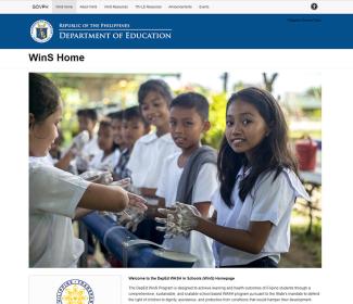 Screenshot: https://wins.deped.gov.ph The “WASH in Schools” website.