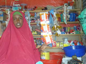 Farhiyo Yusuf, shopkeeper in a camp for internally displaced persons.