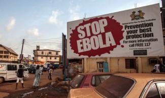 Aktuelle Anti-Ebola-Kampagne in Freetown, Sierra Leone.