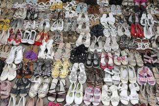 No taxes paid: Beninese shoe shop.