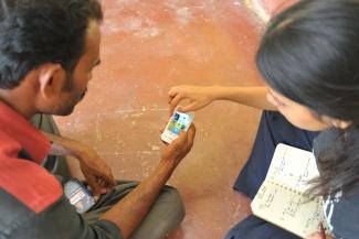 Knoche Smart-phone displays relating to farm information.