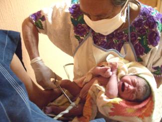 Traditional midwife  in Guatemala.