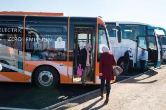 Führungsrolle: China stellte emissionsfreie Elektrobusse zur Verfügung, um Konferenzteilnehmer in Marrakesch zu transportieren.