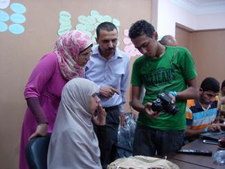 Online-Journalisten in Kairo, Ägypten.