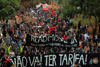 Caption: Anti-government demonstrations in São Paulo in June: civil-society organisations want global governance to respond positively to social protests.