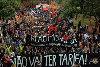 Carlos Villalba Racines/EPA/picture-alliance Caption: Anti-government demonstrations in São Paulo in June: civil-society organisations want global governance to respond positively to social protests.