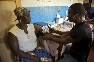 More money has been spent on social sectors: a health centre in Liberia.