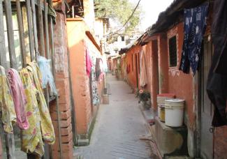 Aufgewerteter Slum in Kalkutta.