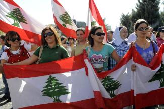 Lebanese teachers demonstrate for more salaries and against the rising prices and taxes in Beirut in 2011.