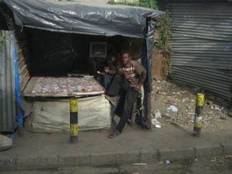 Young street vendors in Nairobi.