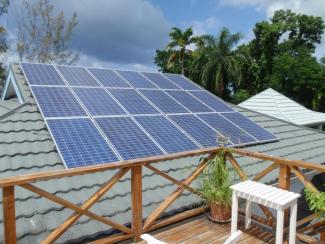 Renewable energy: solar panels in Jamaica.