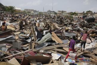 In Otodo Gbame wurden viele Behausungen armer Menschen zerstört.