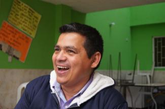 Sabas Duque, a former FARC combatant, is now the director of a Centre for Reconciliation in Bogotá.