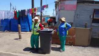 Waste workers in Doornbach.