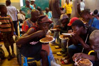 People with disabilities at a shelter in Haiti in 2021.