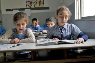 School in Lebanon: Only about a third of refugee children attend Lebanese schools.