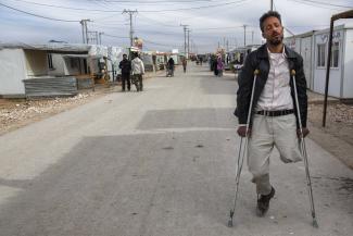 Viele syrische Flüchtlinge bleiben ein Leben lang behindert: Flüchtlingslager in Zaatari, Jordanien.