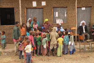 Dank verbesserter Gesundheitsversorgung ist die Lebenserwartung in Afrika gestiegen. Massenimpfung in Äthiopien.