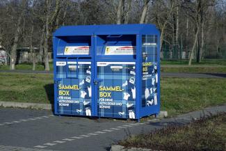 Used-clothes container in Germany.
