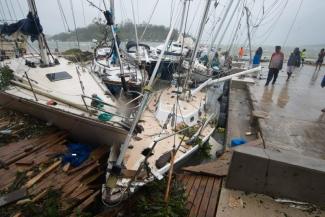 Kleine Inselstaaten sind besonders gefährdet: Schaden, den Zyklon Pam in Vanuatu 2015 verursacht hat.