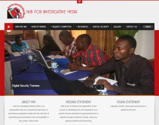 Screenshot: http://www.him-ug.org/ The website of the Hub for Investigative Media.