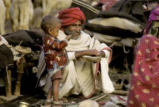 Birgit Koch/Lineair India currently has comparatively few very young and very old persons: an infant and an old man from a rural community in Rajasthan