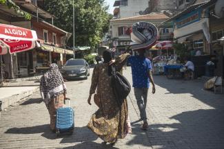 Refugees from Africa in Izmir, Turkey.