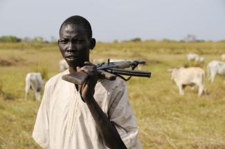 Many people have guns in South Sudan.
