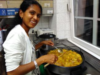 Vidya Varghese at a cooking class she gave for the Karl Kübel Foundation.