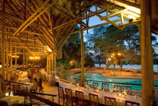 Tourists need accommodation, providing it  creates jobs: lodge on the bank of the Chobe River in the KAZA Conservation Area.