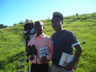 Young bird-watching tour guides.