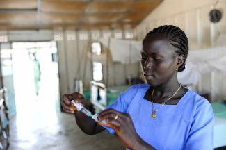 South Sudanese nurse in 2011.