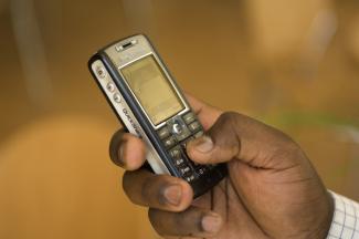 Mobiltelefon 2008 in Kenia.